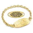 thumbnail image 1 of MedicEngraved Yellow Gold Stainless Steel Custom Medical Alert Bracelet - 5mm Oval Link, 1 of 7