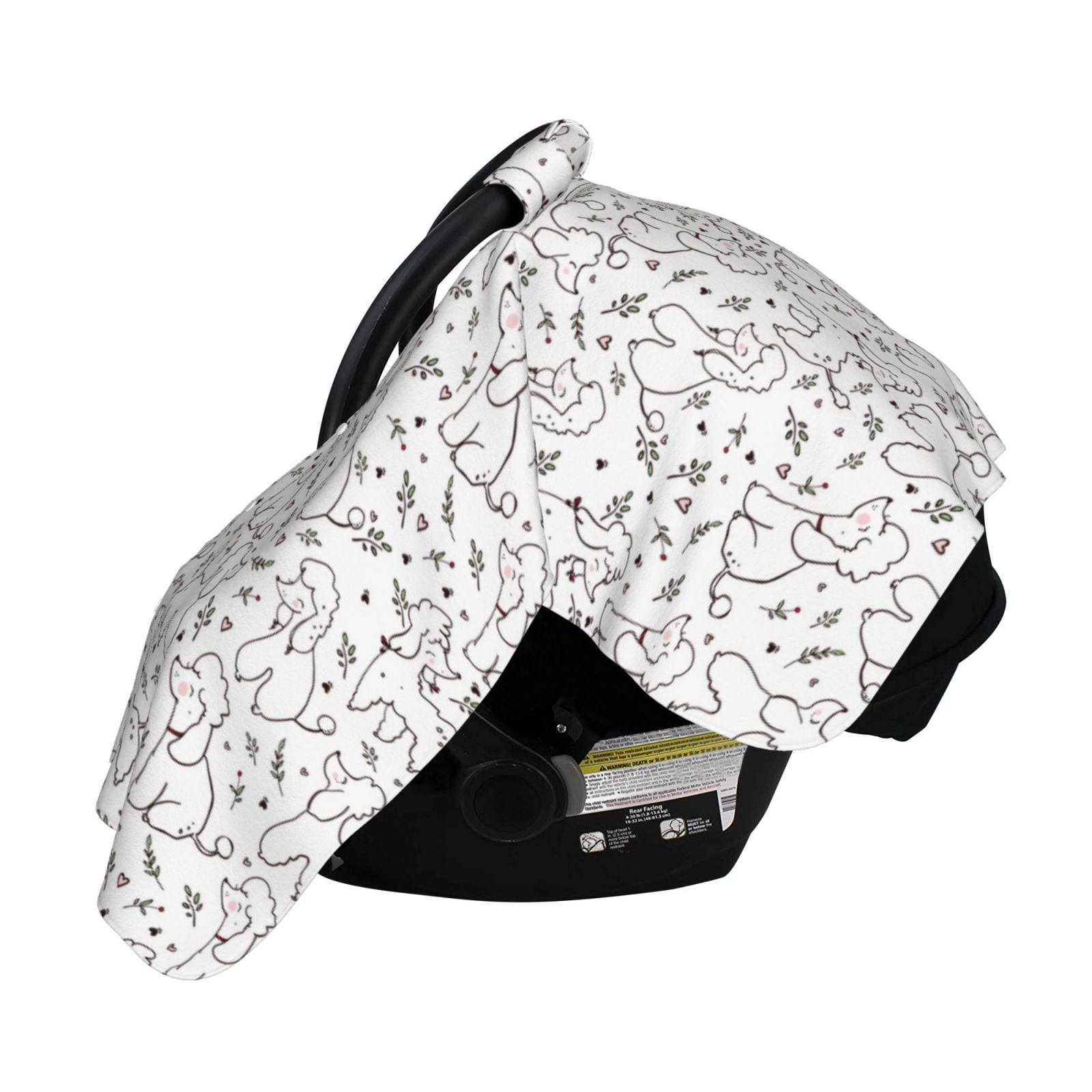 Naloa Poodle Dog Baby Car Seat Cover, Breathable Baby Carrier Cover, Multiuse Baby Carrier Cover & Nursing Breastfeeding Cover