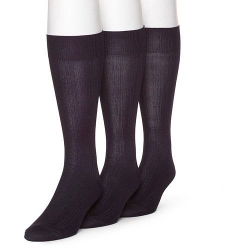 Men's Nylon Ribbed Crew Socks, 3Pairs