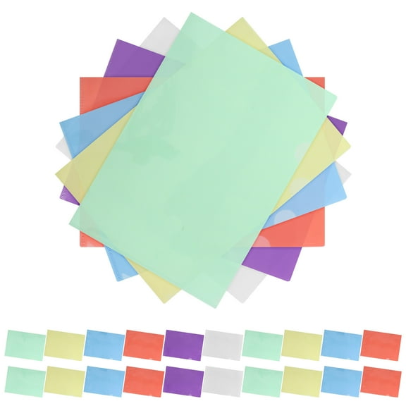 LEORX Red Document Folders Plastic Paper Sleeves 36Pcs 12.18X7.86X0.04in