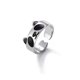 thumbnail image 1 of Anillos de Panda esmaltados en negro y plata 925 para mujer, anillos de tama?o ajustable elegantes y apilables para mujer, 3 uds. LingWen 8390615901185, 1 of 1