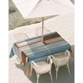 thumbnail image 3 of 54x80 Inch Outdoor Tablecloth with Umbrella Hole Zipper Rectangle Blue Beige Brown Vintage Rectangular Tablecloths Outside Waterproof Retro Farmhouse Elegant Pastoral Patio Table Cover for Picnic, 3 of 8