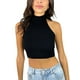 thumbnail image 3 of Txlixc Tirantes femeninos halterneck blusa casual de verano color sólido cuello alto sin mangas blusa sin espalda corta ropa callejera Txlixc  moda, 3 of 6