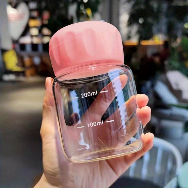 Mini botella de agua de 10,2 oz, taza de leche transparente de plástico, tazas para beber reutilizables portátiles, artículos para beber de verano, regalos de cumpleaños para viajes al aire libre