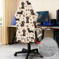 thumbnail image 4 of Xoenoiee Dachshund Paw Heart Pattern Gaming Chair Covers Slipcovers with Armrest Covers, Stretch Game Computer Office Desk Chair Cover Protector, Soft Fabric Rotating Armchair Covers, Without Chair, 4 of 7