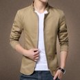 thumbnail image 2 of Chaqueta lavada con cuello levantado para hombre de otoño, chaqueta delgada para hombre Irfora Caqui/XXXXL, 2 of 4