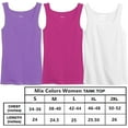 thumbnail image 5 of Efit 3-12 Pack Mixed Colors Women 100% Cotton Basic Ribbed Tank Top Sleeveless Shirts, 5 of 5