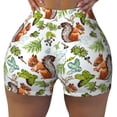 thumbnail image 2 of Sikiie Mosaic Forest Squirrel Workout Shorts Women Scrunch Butt Gym Shorts Seamless High Waist Tummy Control Yoga Biker Athletic Shorts-Large, 2 of 8