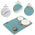 thumbnail image 3 of Yayeee Dish Drying Mat for Kitchen Counter 18"x24" Microfiber Absorbent Pad, Cartoon Capybaras, 3 of 7