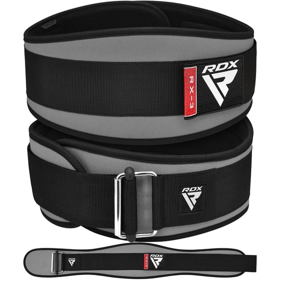 RDX Weight Lifting Belt, 6 Inch Curved Padded Back Lumbar Support, Functional Fitness Strength Training, Core Exercise Workout Bodybuilding Powerlifting Deadlifts Squats, Home Gym Equipment