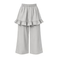 thumbnail image 5 of Tranfacy Girls 1-14 Years Fall Pants Solid Elastic Waist Straight Leg Casual Wide Leg Trousers, 5 of 5