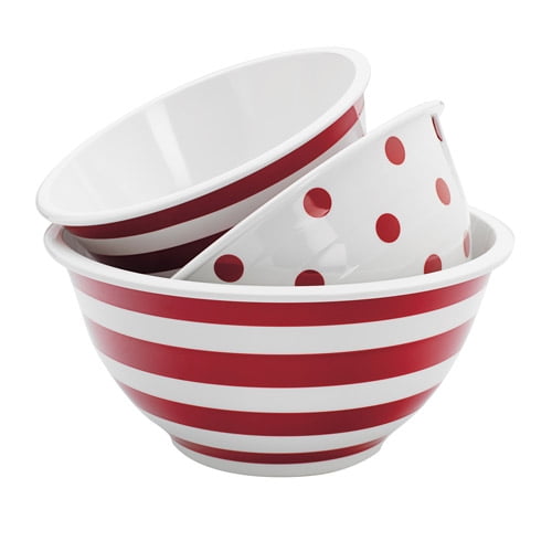 Anchor Hocking 3-Piece Decorated Melamine Mix Bowl Set