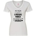 thumbnail image 3 of Inktastic My Mom is a Cardiac Nurse and a Hero Women's V-Neck T-Shirt, 3 of 5