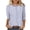 Blue, variant on Staron Women Striped Round Neck 3/4 Sleeve Casual Basic Loose Tops Blouse Tshirt, Gray S
