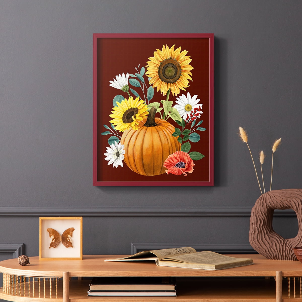 Beautiful Fall I Framed Print in Red Solid Wood Framed Print No Nail Hanging