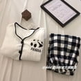 thumbnail image 1 of Pijamas de punto de estilo coreano para mujer, terciopelo coral grueso, ropa sencilla para el hogar de otoño e invierno, se puede usar al aire libre, 1 of 2