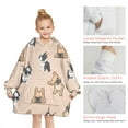 thumbnail image 6 of French Bulldog Dog Blanket Hoodies for Kids 6-13YR Oversize Wearable Blanket Hoodies for Boys Girls Teens, 6 of 7