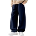 thumbnail image 2 of Dursoulink Wide Leg Casual Pants for Kids, High Waist Elastic Waistband, Soft Brushed Polyester Fabric, Full Length, Double Side Pockets, Relaxed Fit, 2 of 10