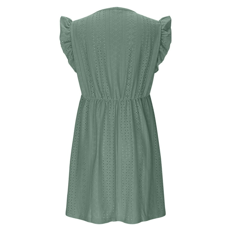 Ovbmpzd Cocktail Dresses for Women Mini Green Cutout Dress V Neck Short Sleeve Dresses 1930s Dresses for Women XXL, Women's, Size: 2XL