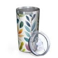thumbnail image 2 of Colorful Leaves Pattern 10oz Tumblers Stainless Steel Tumbler with Lid and Straw,Vacuum Insulated Double Wall Travel Tumbler Cups with Cleaning Brush for Coffee, Tea, 2 of 4