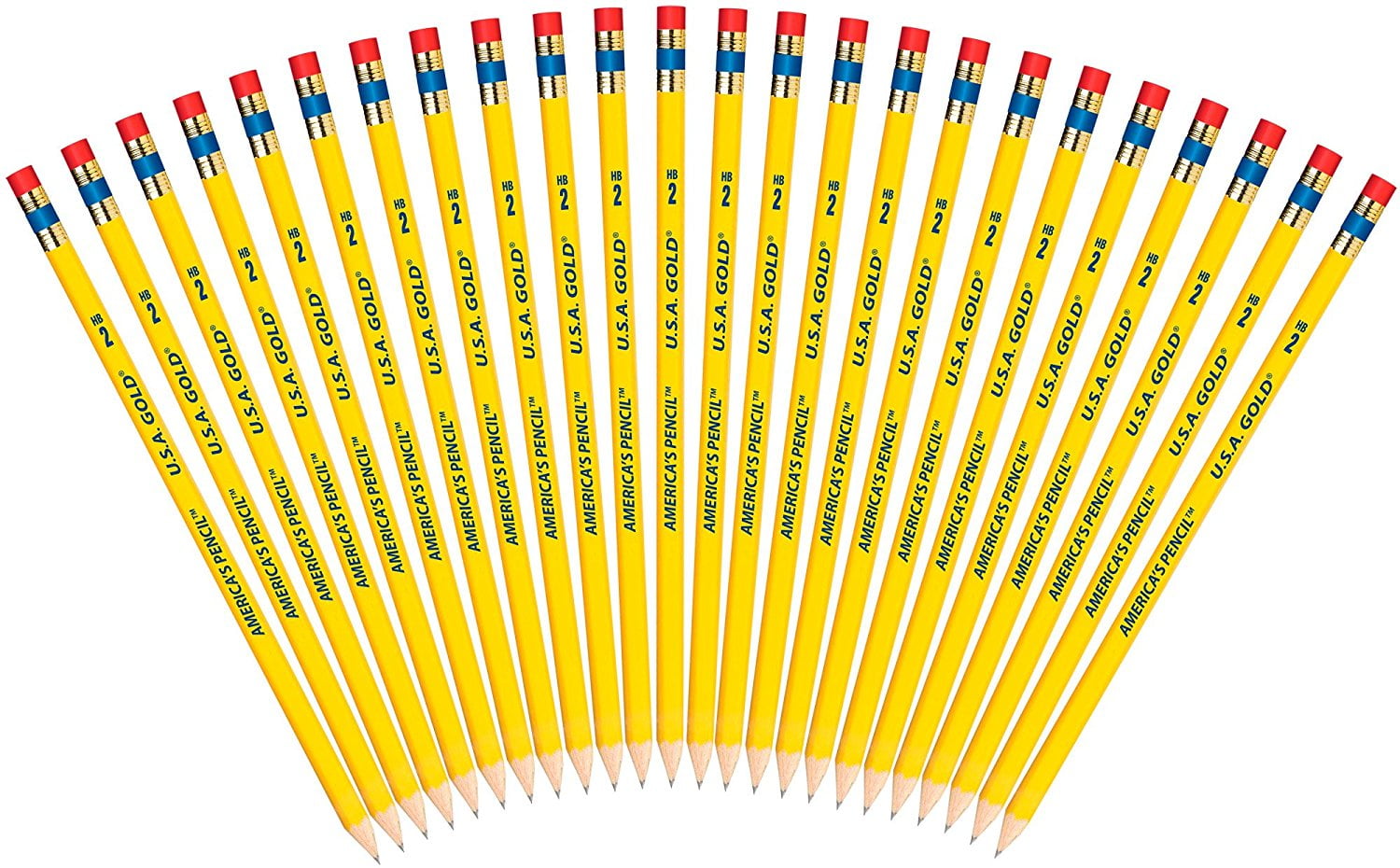 41055AA Write Dudes USA Gold Premium American Cedar Pencils 24 Pack Lot Of 5 