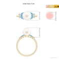 thumbnail image 5 of ANGARA Freshwater Cultured Pearl & Swiss Blue Topaz Butterfly Ring in 14K Yellow Gold for Women | June Birthstone, Birthday, Anniversary, Jewelry Gift for Women | Pearl Ring, 5 of 8