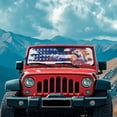 thumbnail image 3 of HUIACONG 250th Eagle Flag Windshield Sun Shade for 2018-2025 Jeep Wrangler JL JLU & 2020-2025 Jeep Gladiator 310T Polyester Covered Foldable Front Sunshade, Blocks UV Rays and Heat, 3 of 6