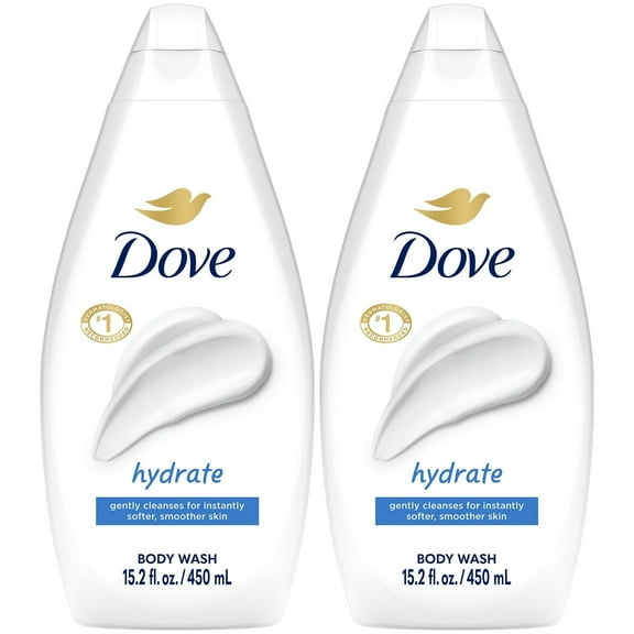Dove Body Wash, Hydrate 2-Pack – Moisturizing Cleanser for Smooth, Soft Skin, 15.2 Oz Ea
