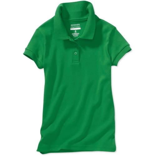 Girls' School Uniform Short Sleeve Polo Shirt with Scotchgard