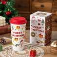 thumbnail image 1 of Ceramic Mug Santa Claus Handy Mug Cute Snowman Mug With Lid Large Capacity Mugs, 1 of 6