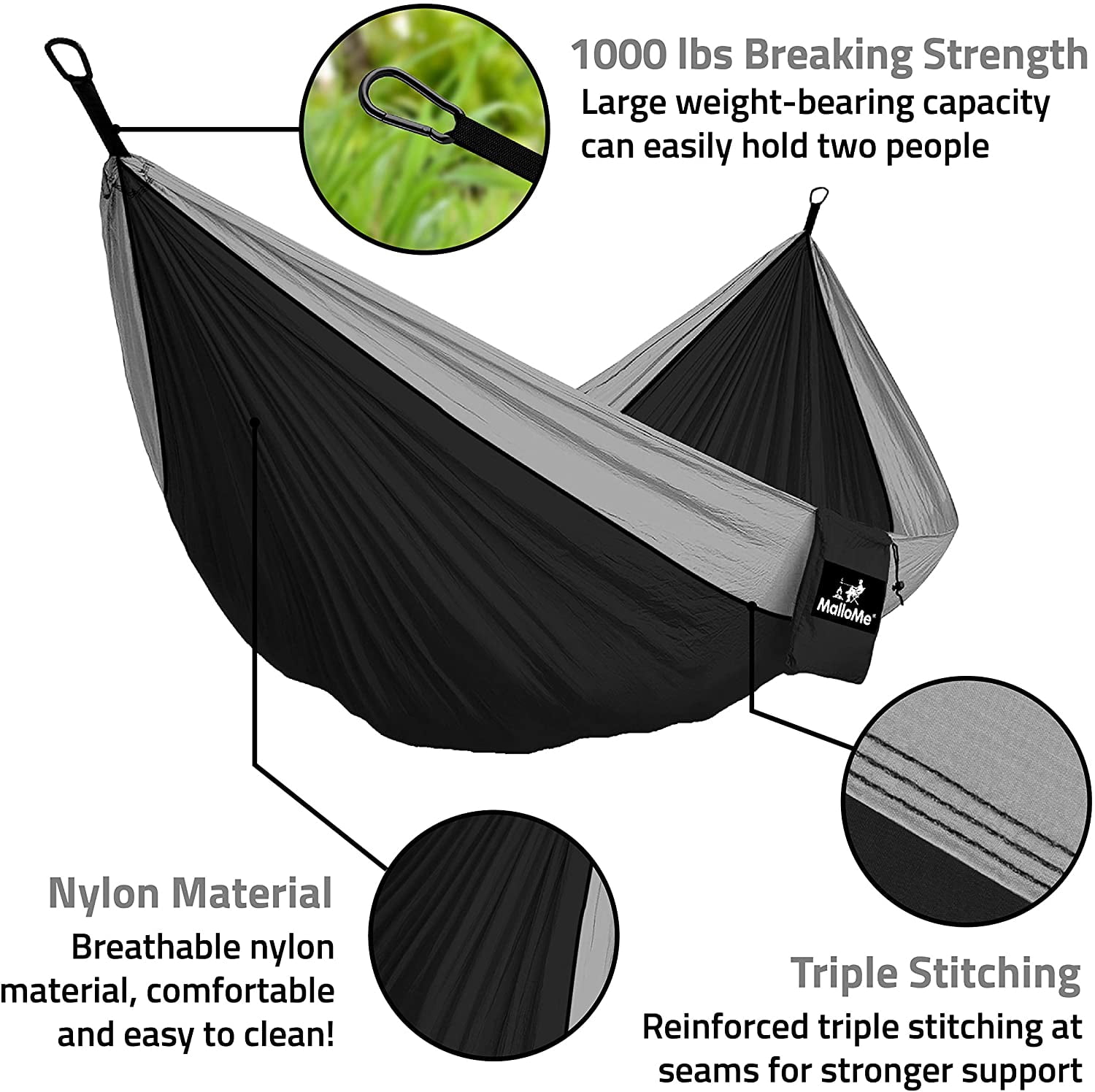 Camping Hammock for Adults & Kids - Portable Hammocks for Outside - Hamacas para Adultos Outdoor Single & Double Two 2 Person Hammock - Hamaca/Hamacs/Amacas Heavy Duty Tree Travel Hamock
