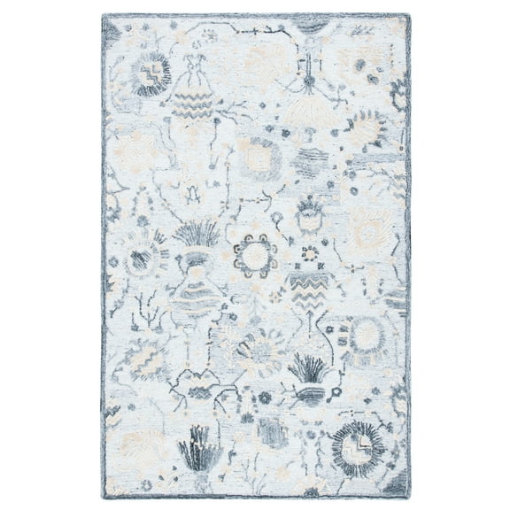 SAFAVIEH Glamour Quinten Floral Area Rug, Ivory/Grey, 5' x 8'