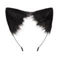thumbnail image 4 of 3x conjunto de orejas y cola de de peluche para mujeres y niñas, negro, 4 of 6