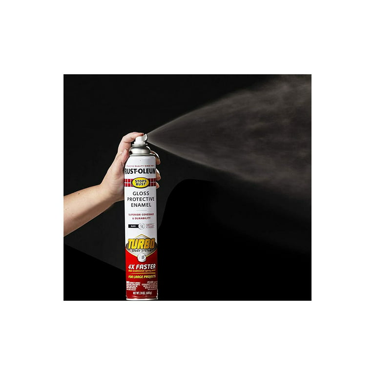 Rust-Oleum 334128 Stops Rust Turbo Spray Paint 24 oz Gloss Black for sale  online