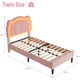 thumbnail image 2 of QinaQin Cama individual tapizada de terciopelo con luces LED y cabecera ajustable con diseño de oso, base tipo princesa con listones de madera para cuarto infantil, 2 of 9