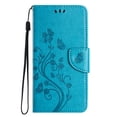 thumbnail image 3 of For Samsung Galaxy A36 5G Wallet Case,Cute Embossed Butterfly & Flower Patterned Flip Premium PU Leather [Flip Kickstand] [Card Slots] [Wrist Strap] [Magnetic Closure] Phone Cover, Blue, 3 of 9