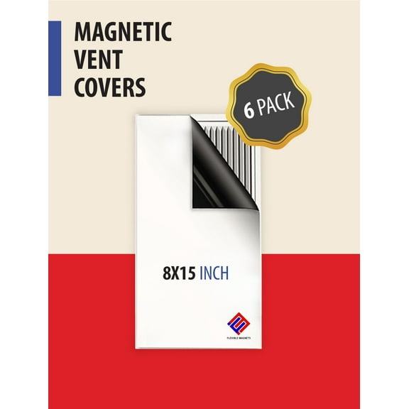 8" x 15" Magnetic VENT COVERS - High Quality Register Vent Covers - Looks exactly like a register vent! 6 pack