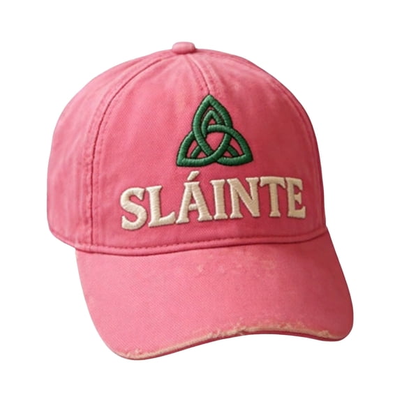 DAMAI Slainte Hat Unisex Slainte St. Patrick's Day Hat Irish Hats Funny St Patricks Day Baseball Cap for Women Men,Pink