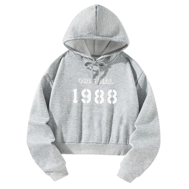 Sudadera con capucha informal para mujer, sudadera con cordón, manga larga, ropa de otoño a la moda, cómoda sudadera con capucha, sudadera recortada XL