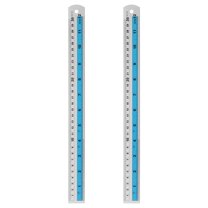 Uxcell Straight Ruler Metric SAE Aluminum Ruler with Hole for Measure Study Blue 30cm 2