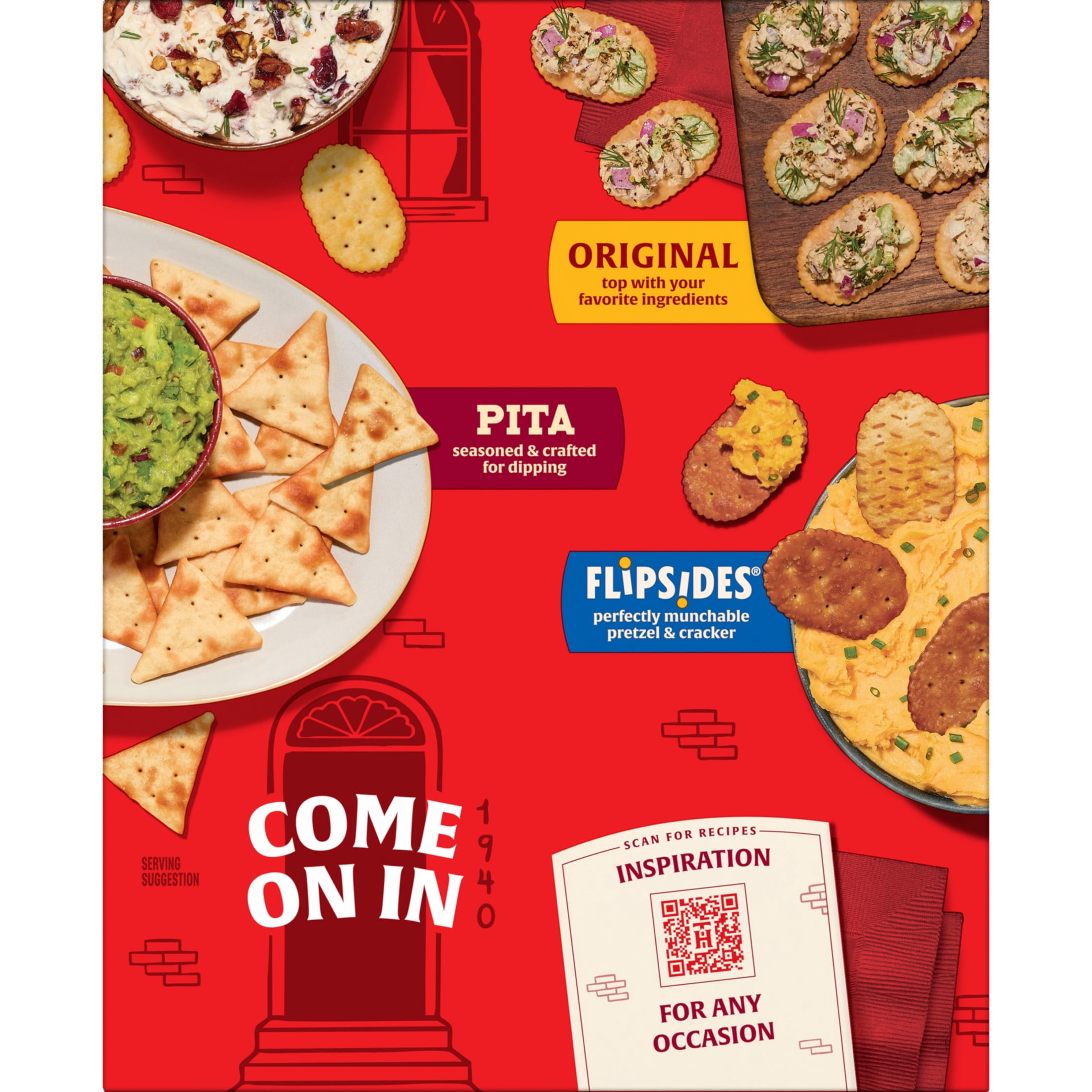 Town House FlipSides Minis House Seasoned Oven Baked Crackers, Salty Snacks, 10.2 oz