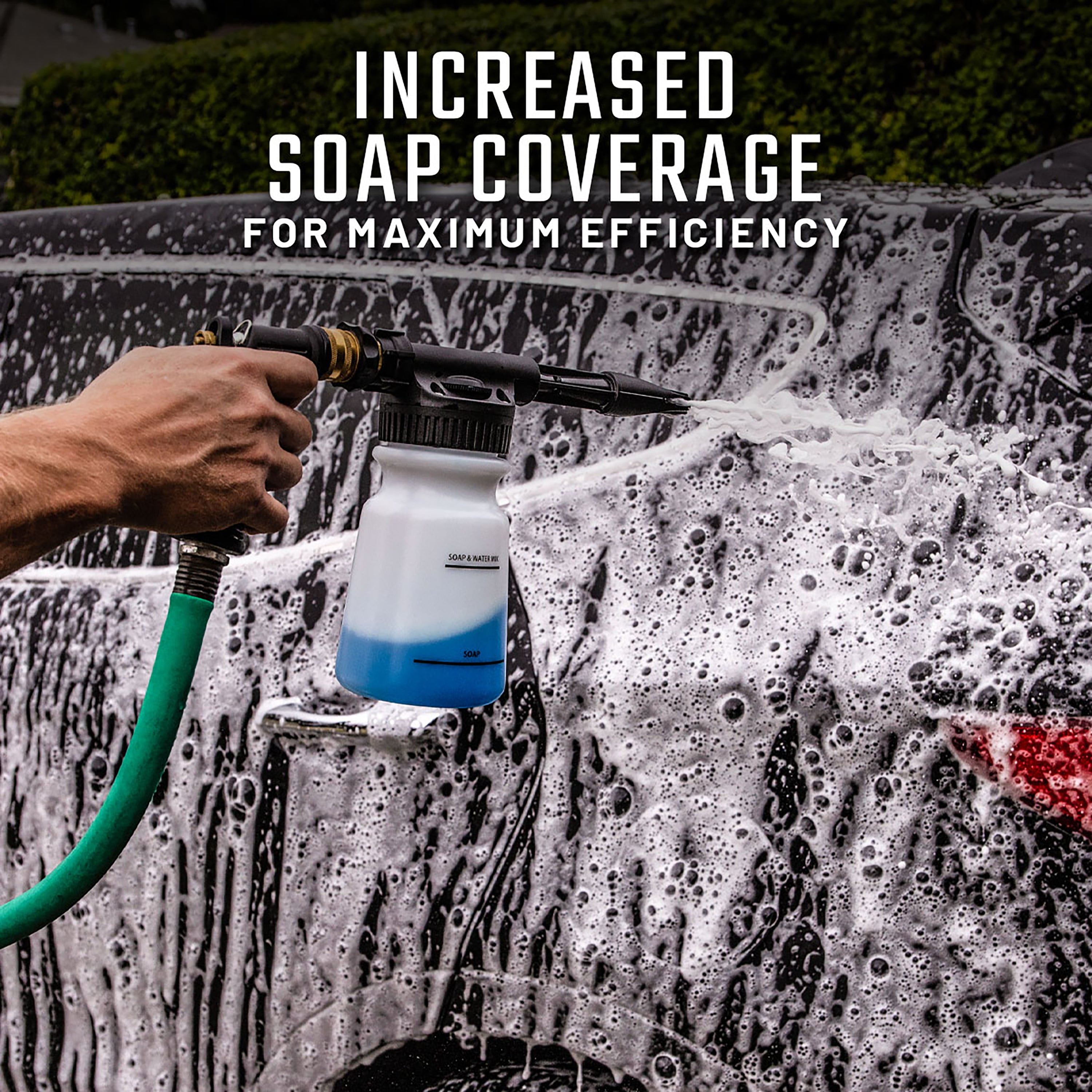 Slick Products SP5004 Garden Hose Foam Blaster | For Cars, Trucks, Dirt Bike, ATV, UTV, Boat, Bicycle, and More | Adjustable Dial | Instant Foam Wash