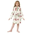 thumbnail image 6 of FORMRS Niños Bathrobe Unisex Hooded Robe Soft Plush Pajamas Sleepwear, Size 2-3T, Beige Cherry, 6 of 7