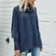 thumbnail image 1 of Pntutb Moda Mujer Casual Cable Pullover Manga murciélago Suéter de cuello alto suelto para mujer Pntutb Pntutb-4890, 1 of 9