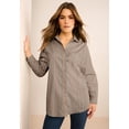 thumbnail image 2 of Roaman's Women's Plus Size Kate Long Sleeve Easy Cotton-Blend Button-Front Shirt, 2 of 6