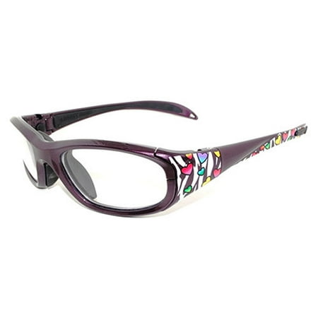 Liberty Optical Rec Sports Spec Protective Eyewear, Plum,Wild Hearts