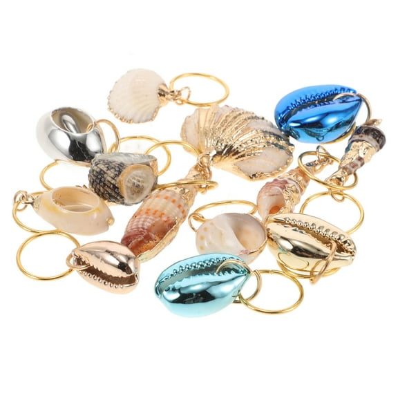 Niceauty Hair Braid Charms Assorted Color Alloy Shell Creative Design 13Pcs