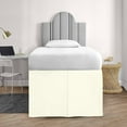 thumbnail image 2 of 36 Inch Drop Full XL Size Dorm Bed Ivory Solid Bed Skirt Lightweight Pleated Pattern Split Corner Premium Hotal Quality With Flexible Elastic & Fade Resistent, 2 of 6