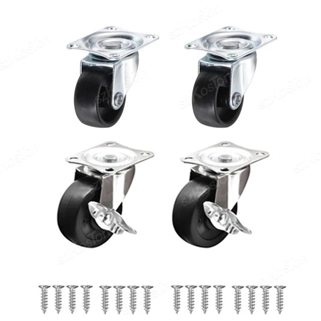 2/4 Pcs Roulettes Pivotantes Robustes Silencieuses pour Meubles Roulettes Rotatives avec Verrou de Sécurité Frein pour Table Chaise Canapé, Faciles à Utiliser