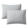 thumbnail image 2 of Mainstays Solid Textured Box Crinkle Quilted Pillow Sham, Silver, Standard/Queen, Soft Wash, 2 Pack, All Ages, 2 of 6